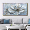 70x140cm Eskitme Gold Çerçeveli Soyut Çiçek Dekoratif Kanvas Tablo - ART5001