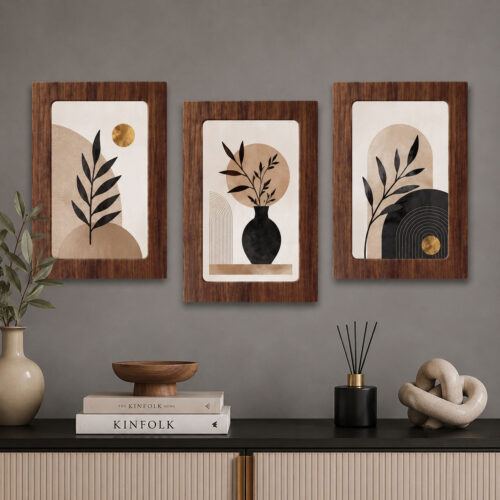 Minimal Çerçeveli Dekoratif Tablo Seti ( 25x35cm ) - EW1011