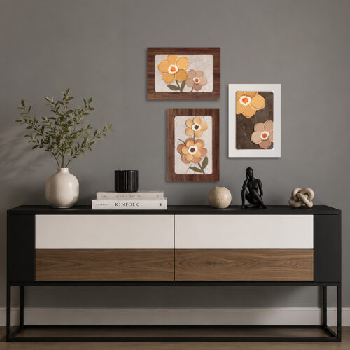 Minimal Çerçeveli Dekoratif Tablo Seti ( 25x35cm ) - EW1022