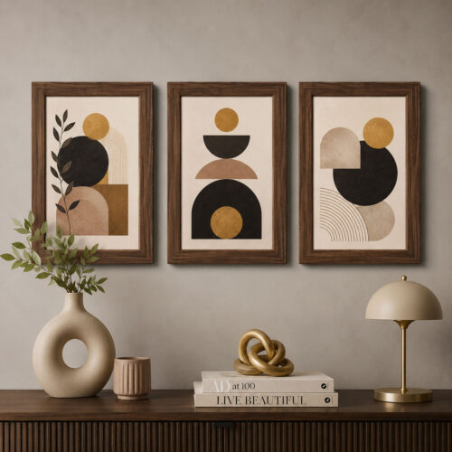 Minimal Çerçeveli Dekoratif Tablo Seti( 25x35cm ) - EW1025