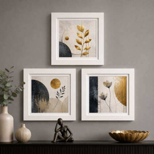 Minimal Çerçeveli Dekoratif Tablo Seti ( 30x30cm ) - EW1030