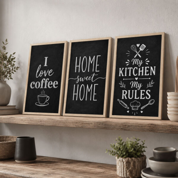 Doğal Ahşap Çerçeveli Minimal Kitchen Tablo Seti - EW1208