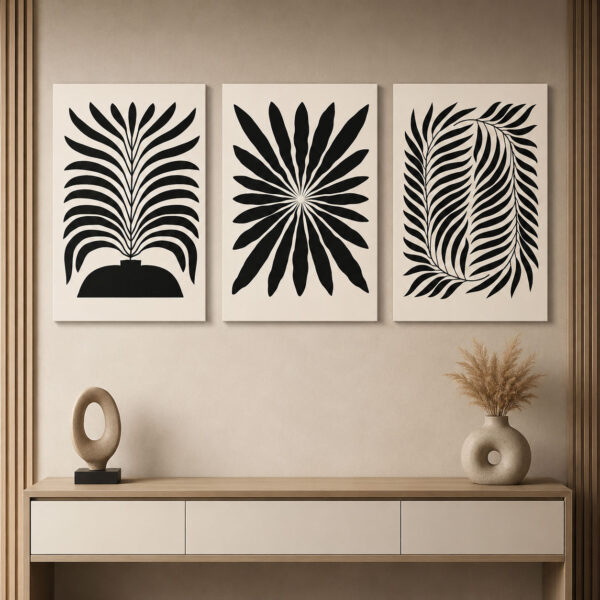 Minimalist Kanvas Duvar Tablosu 3'lü Kanvas Tablo Seti - VOOV3216