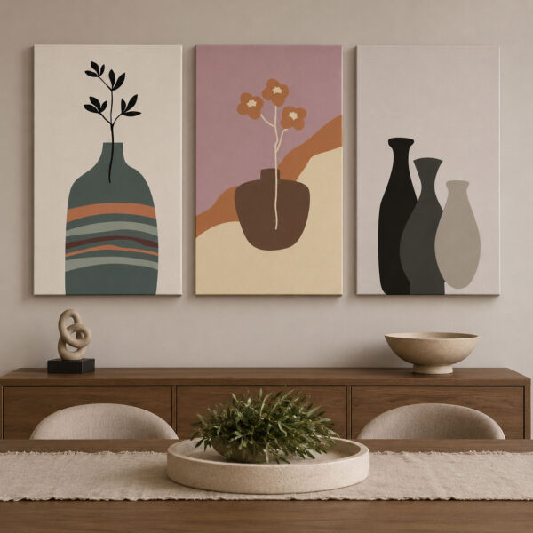 Minimalist Kanvas Duvar Tablosu 3'lü Canvas Tablo Seti - VOOV3218