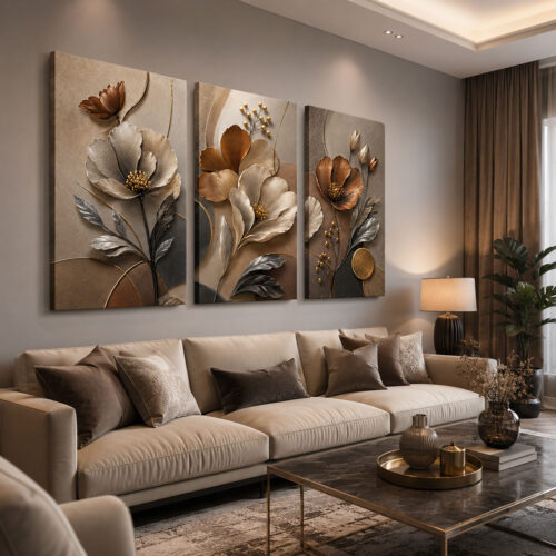 Kanvas Duvar Tablosu 3'lü Canvas Tablo Seti - VOOV3219