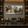 Gilded Flow Dekoratif Soyut Kanvas Tablo - VOOV3238