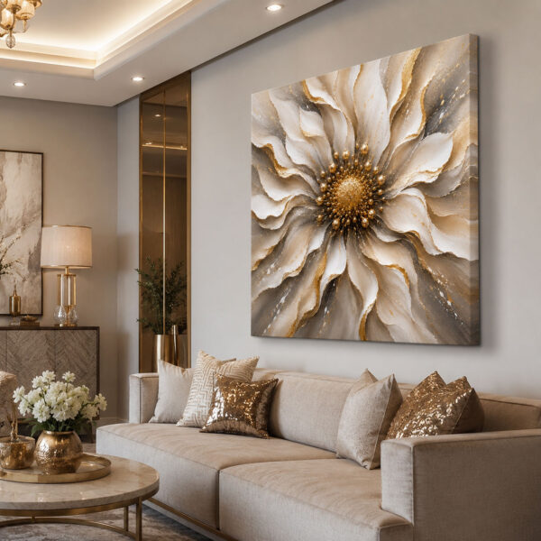 Modern Soyut Çiçek Dekoratif Kanvas Tablo - VOOV3241