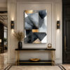 Golden Nexus Dekoratif Soyut Geometrik Kanvas Tablo - VOOV3242