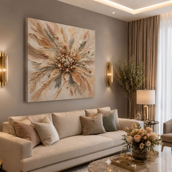 Modern Soyut Çiçek Dekoratif Kanvas Tablo - VOOV3243