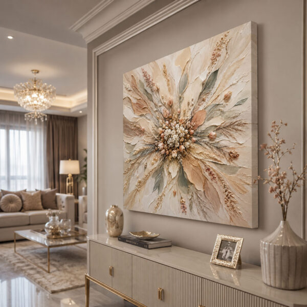 Modern Soyut Çiçek Dekoratif Kanvas Tablo - VOOV3243