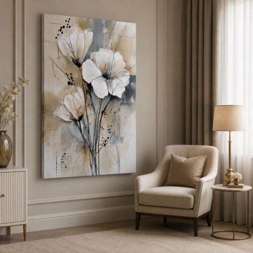 Abstract Flowers Dekoratif Kanvas Tablo - VOOV3247