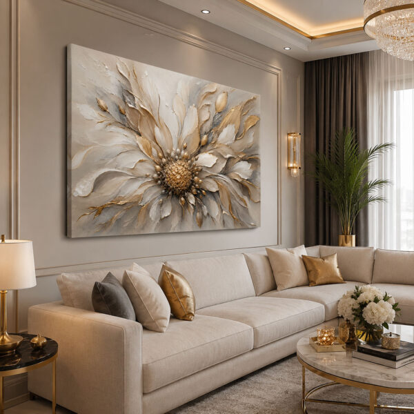 Modern Soyut Çiçek Dekoratif Kanvas Tablo - VOOV3247
