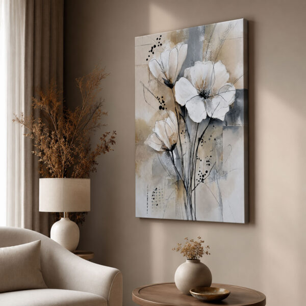 Abstract Flowers Dekoratif Kanvas Tablo - VOOV3247