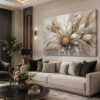 Modern Soyut Çiçek Dekoratif Kanvas Tablo - VOOV3247
