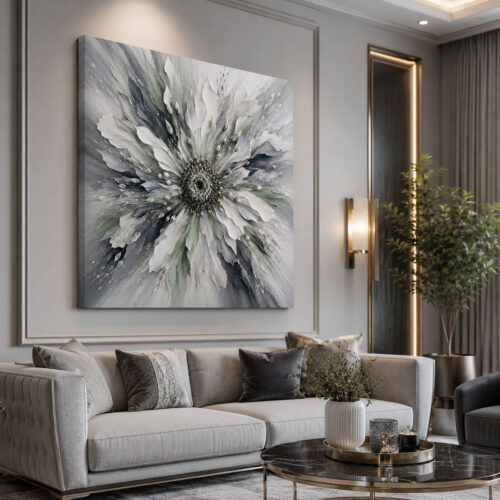 Modern Soyut Çiçek Dekoratif Kanvas Tablo - VOOV3249
