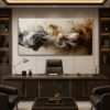 Amber Akışı Dekoratif Soyut Kanvas Tablo - VOOV3253