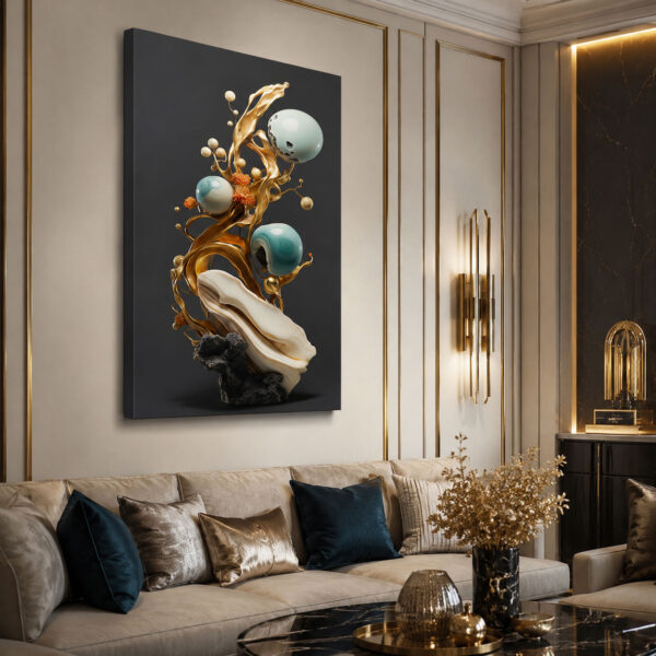 Soyut Akıcı Formlar Dekoratif Kanvas Tablo - VOOV3254