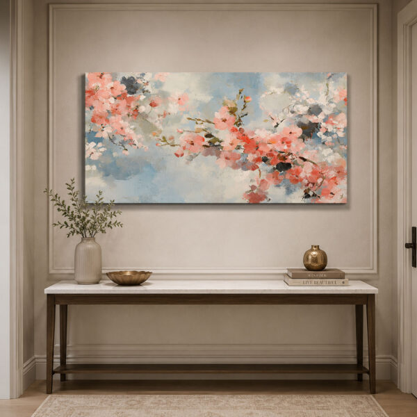 Sakura Esintisi Dekoratif Çiçekler Kanvas Tablo - VOOV3270