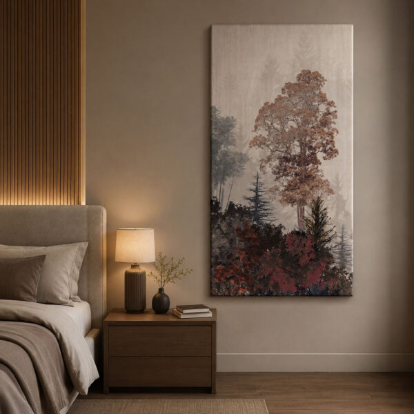 Pastel Orman Dekoratif Manzara Kanvas Tablo - VOOV3274