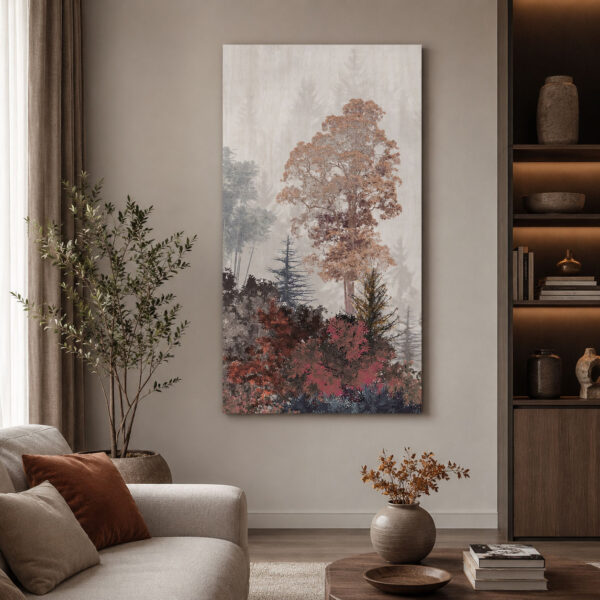Pastel Orman Dekoratif Manzara Kanvas Tablo - VOOV3274