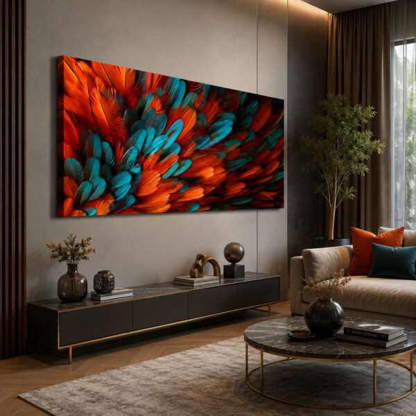 Kuş Tüyleri Dekoratif Kanvas Tablo - VOOV3282