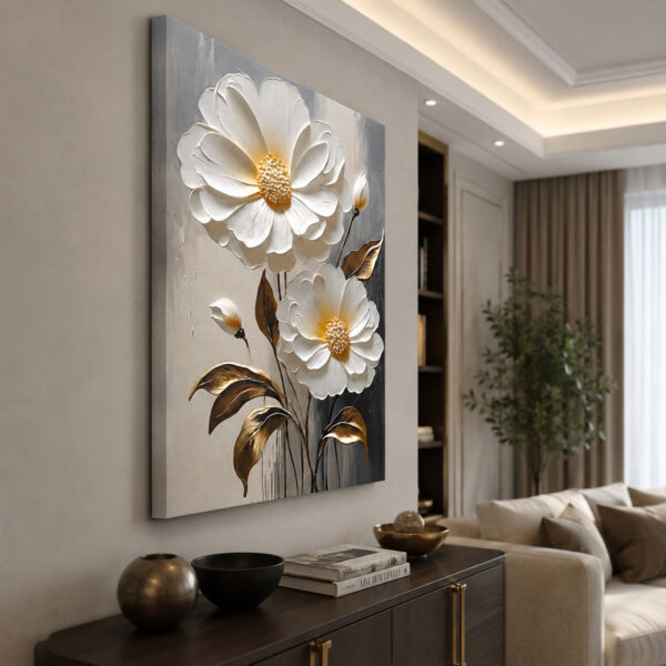Soyut Dekoratif Çiçek Kanvas Tablo - VOOV3285