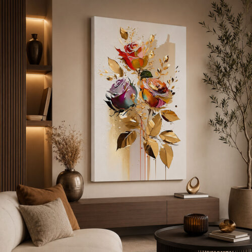 Abstract Flowers Dekoratif Kanvas Tablo - VOOV3312