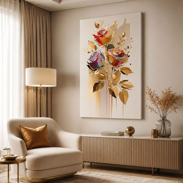 Abstract Flowers Dekoratif Kanvas Tablo - VOOV3312
