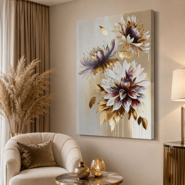 Golden Elegance Dekoratif Kanvas Tablo - VOOV3336