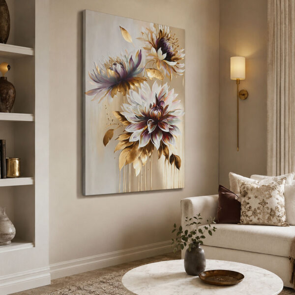 Golden Elegance Dekoratif Kanvas Tablo - VOOV3336