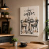 I Love Coffee Dekoratif Kanvas Tablo - VOOV3366