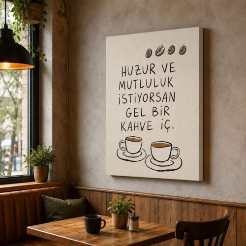 Kahve İmaj Dekoratif Kanvas Tablo - VOOV3367