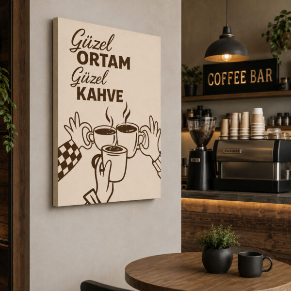 Kahve İmaj Dekoratif Kanvas Tablo - VOOV3369