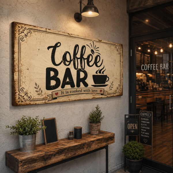 Coffee Bar Dekoratif Kanvas Tablo - VOOV3372