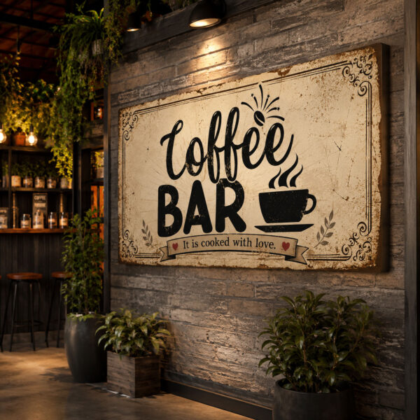 Coffee Bar Dekoratif Kanvas Tablo - VOOV3372
