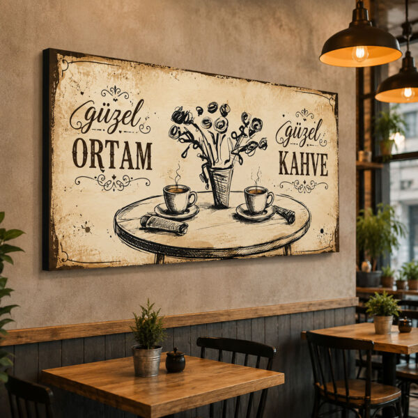 Kahve İmaj Dekoratif Kanvas Tablo - VOOV3373