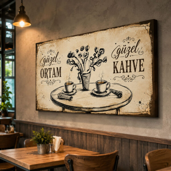 Kahve İmaj Dekoratif Kanvas Tablo - VOOV3373