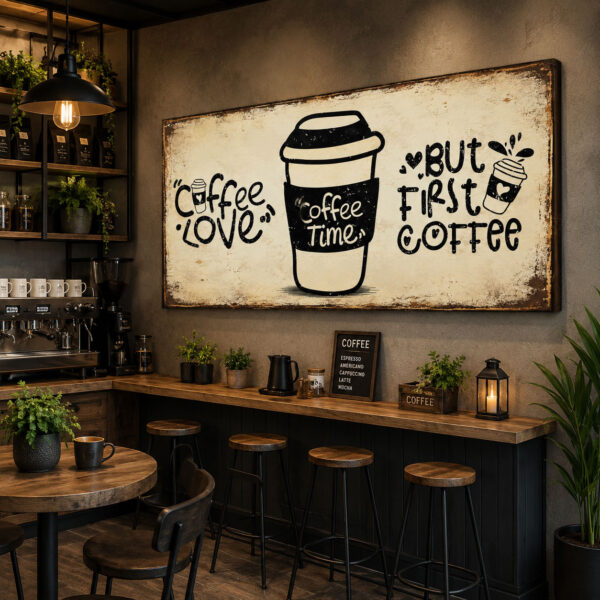 Coffee İmaj Dekoratif Kanvas Tablo - VOOV3374