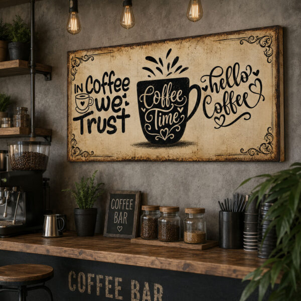 Coffee İmaj Dekoratif Kanvas Tablo - VOOV3375