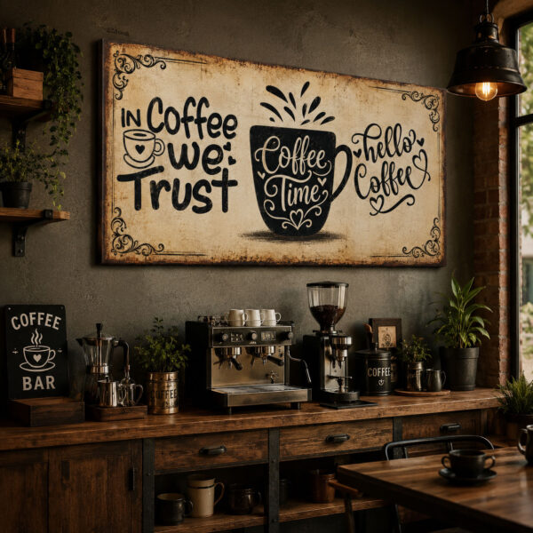 Coffee İmaj Dekoratif Kanvas Tablo - VOOV3375