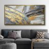 70x140cm Eskitme Gold Çerçeveli Soyut Modern Dekoratif Kanvas Tablo - ART1318