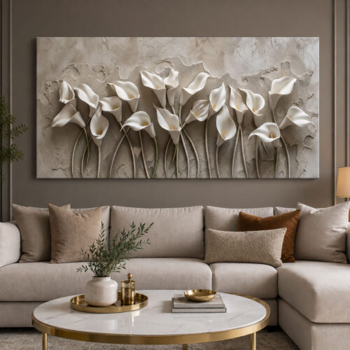 Beyaz Gala Çiçekleri Modern Kanvas Tablo - VOOV3253