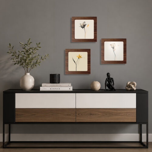 Minimal Çerçeveli Dekoratif Tablo Seti ( 30x30cm ) - EW1004