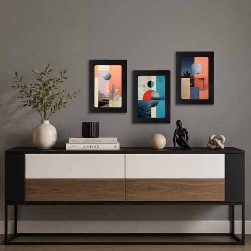 Minimal Çerçeveli Dekoratif Tablo Seti ( 25x35cm ) - EW1024