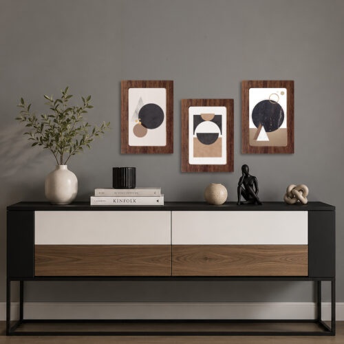 Minimal Çerçeveli Dekoratif Tablo Seti ( 25x35cm ) - EW1026