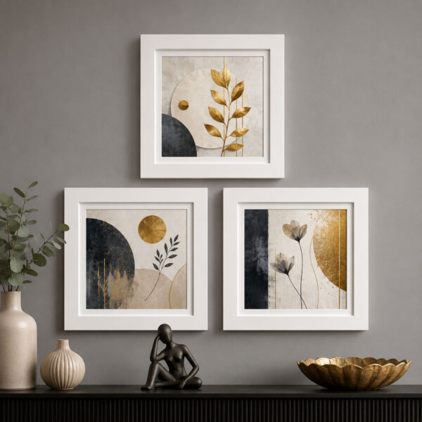 Minimal Çerçeveli Dekoratif Tablo Seti ( 30x30cm ) - EW1030