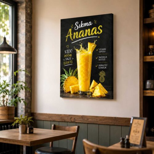 Sıkma Ananas Kanvas Tablo - VOOV9101