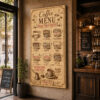 Coffee Menu Dekoratif Kanvas Tablo - VOOV3400