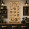 Coffee Menu Dekoratif Kanvas Tablo - VOOV3400