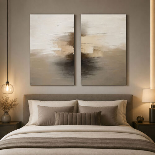 Toprak Esintisi Kanvas Duvar Tablosu - 2'li Canvas Tablo Seti - VOOV1106